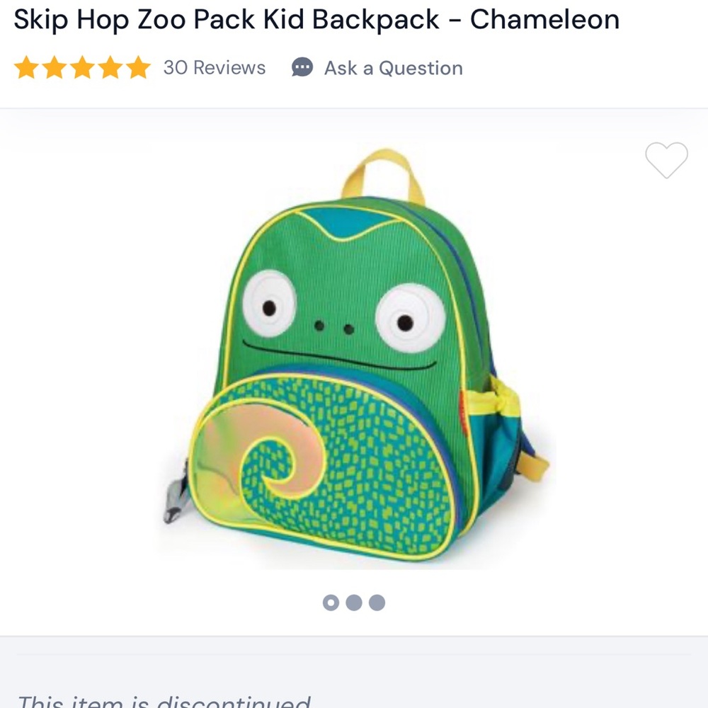 Rare Skip hop chameleon toddler backpack